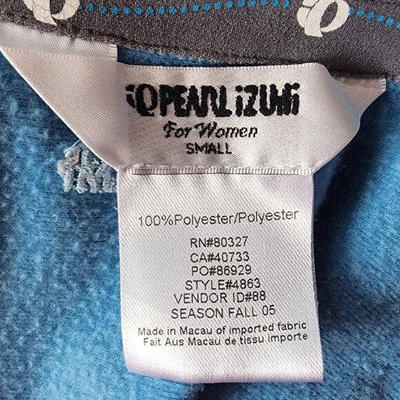 Vintage Pearl Izumi Womens Small Jacket Zipper Blue Pockets Fleece Backing Cycle - Picture 8 of 11